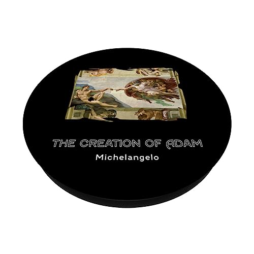 The Creation of Adam PopSockets Swappable PopGrip, Black - Image 2