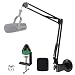 YOUSHARES MV7 Wall Mount Boom Arm Stand with Mic Windscreen and Table Mount Clamp, Mic Stand Arm with Pop Filter Compatible with Shure MV7 and Shure MV7X Microphone