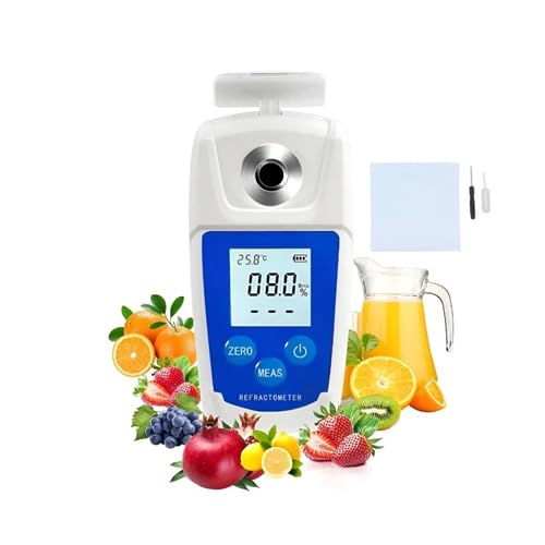 Reviews de Refractómetros del mes. 49 Refractómetro Digital Brix 0-55% Alta Precisión ±0,2%, Calibración y Compensación Automática de Temperatura, Pantalla Retroiluminada HD, Medidor de Contenido de Azúcar para...