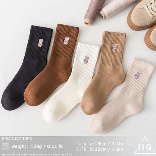 Image of IIG 3-5 Pairs Womens Super Thick Warm Winter Crew Socks Cute Fashion Knit Cozy Socks Gifts for Women