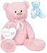 Brubaker XXL Teddybär 100 cm mit Hello Baby Herz - Babyparty Geschenk für Neugeborene Mädchen - Kuscheltier Stofftier Plüschtier - Rosa