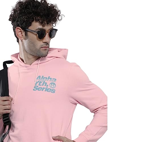 Image of The Indian Garage Co Men Regular Fit Typography Overhead Hooded Sweatshirt