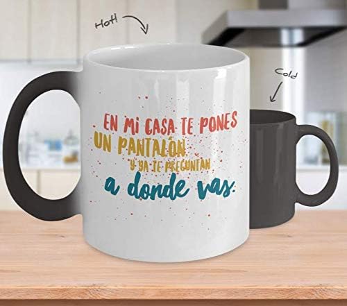 Taza de Cafe Mi Casa Vaso, taza de téa divertidas, tazas personalizadas, taza de café inspiradoras, taza con mensajes positivos.