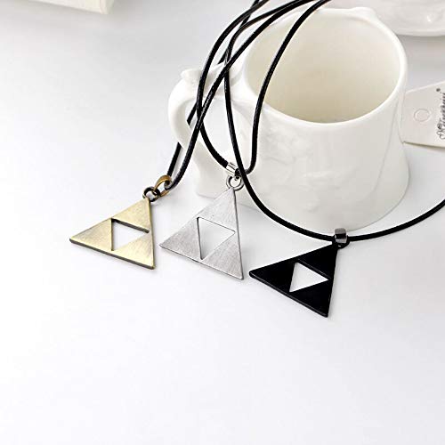 Antique Gold Plated Metal Leather Chain Zelda Pendant Necklace2