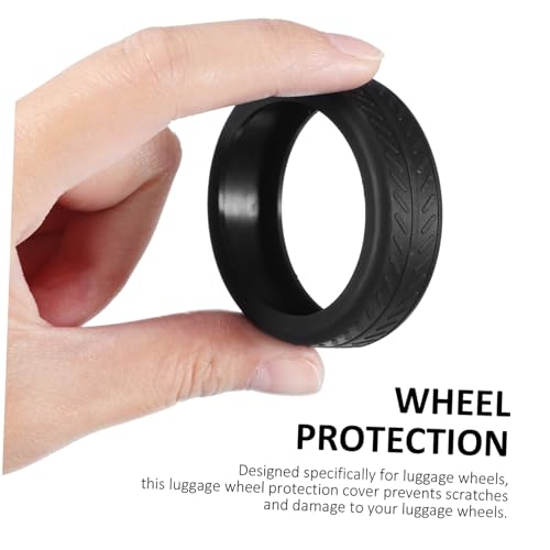 TENDYCOCO 8 Pcs Wheel Protective Cover Luggage Wheels Protector Luggage s Cover s Protector s Caster Black4
