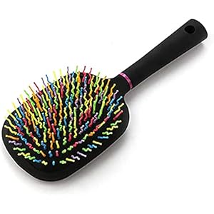 EudoUS 1000RB Rainbow Paddle Mane and Tail Brush Detangler Plastic Forky Comb for Horses