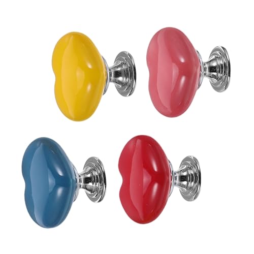 HOMSFOU 4個ハート型トイレタンクボタン ユニバーサル適合 高効率洗浄 押しやすい設計 固定 トイレ水タンク交換用アクセサリー ホーム 寮 ア