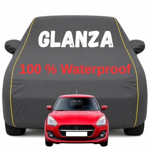 Image of Durable Full Body Waterproof Glanza Car Cover | Premium Polyester Grey Cover | Custom Fit Vehicle Protection | UV Resistant, Dustproof, Scratch Resistant, Heat & Wind Protection