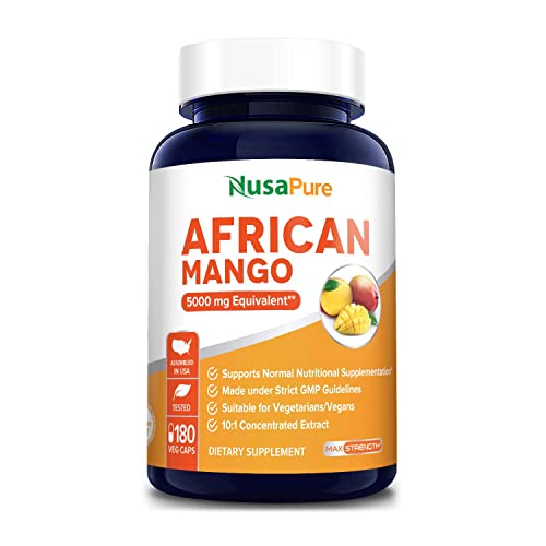 African Mango Extract 5,000 mg per Veggie Caps 180 Capsules (Non-GMO & Gluten Free)