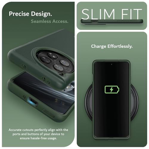 Image of TUDIA [MergeGrip for OnePlus 12 5G Back Cover - Military Grade Drop Tested Dual Layer Shockproof Anti-Slip Heavy Duty Protective Case- Pine Green