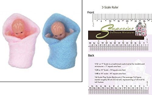 Dollhouse Miniature Babies In Blanket