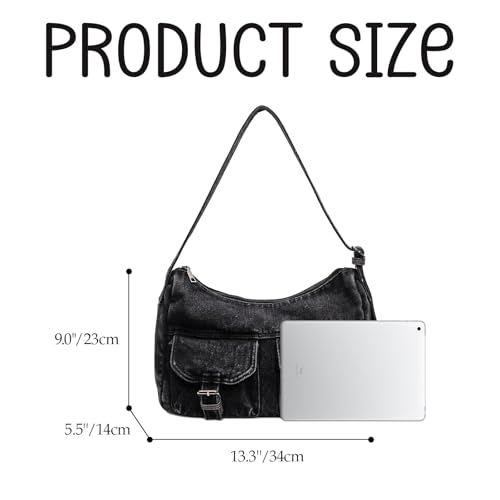 Bolso de lona vaquera tipo bandolera unisex retro miniatura 4