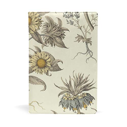 EZIOLY - Funda para libros de texto con diseño de girasoles y flores, se adapta a la mayoría de libros de texto de tapa dura de hasta 8,7 x 5,8 pulgadas Fácil de aplicar. Lavado y reutilizable