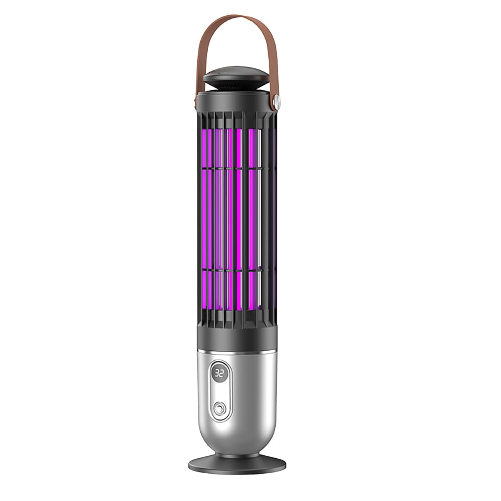 FanFuGuo® Lampe Anti Moucherons Anti Moustique Mouche Rechargeable, Lampe UV et veilleuse 2 en 1 avec capteur crépusculaire, Anti Insectes Volants Tue Mouche Electrique Intérieur et extérieur (Black1)