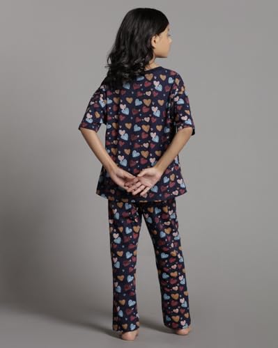 Image of T2F Girls Cotton Printed Pajama Set (Pack of 3)