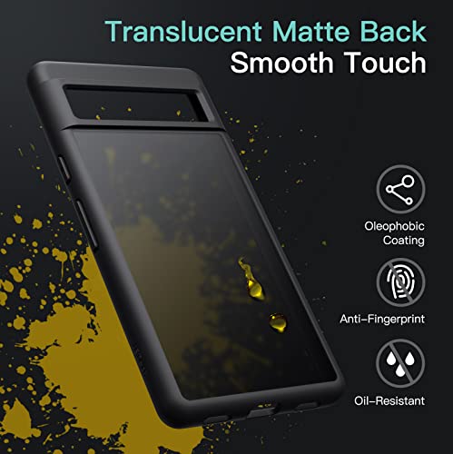 Image of JETech Matte Cover Case for Google Pixel 7a 6.1-Inch 2023, Frosted Translucent Back Protective Slim Phone Cover, Anti-Fingerprints (Black)