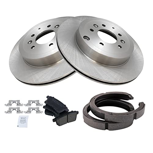 Image of TRQ Rear Brake Pad and Rotor Set Ceramic Compatible with 2007-2012 Mazda CX-9