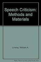 Speech Criticism: Methods and Materials B000G3GVZY Book Cover