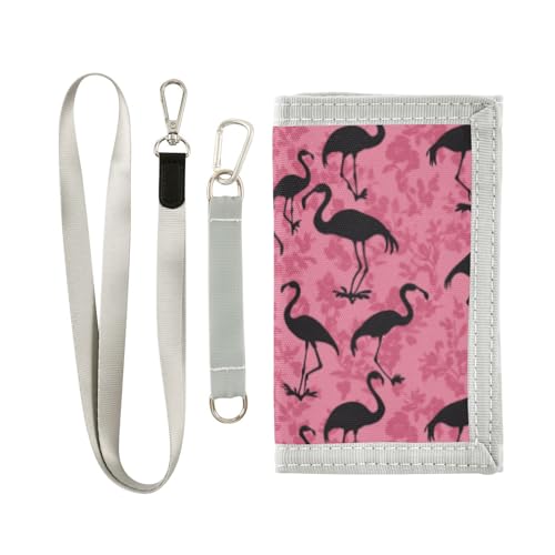 Wusikd Flamingo Kids Wallet for Boys Girls Pink Toddler Trifold Wallet Novelty Wallet for Teens Women Men