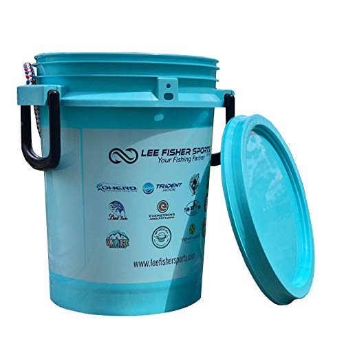 iSmart 5 Gallon Bucket with Rope Handle, Two Sides Handle, 2 Color to Choose (Aqua Logo, 1 Pack)