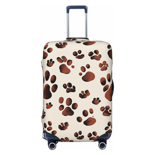 Luggage Cover Elastic Washable Suitcase Cover Dustproof Suitcase Protector Personalized Brown Paw Prints Travel Luggage Baggage Covers For 18-32 Inch