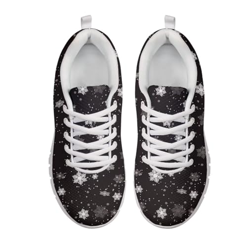 SYtrade Womens Christmas Running Sneaker Lace-up Athletic Tennis Shoes White Sole2