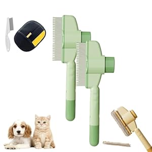 Zenbrush Katzenkamm Selbstreinigende Fellbürste (2Stk Grün)