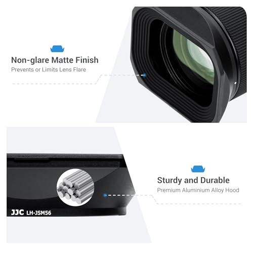 Image of JJC Metal Square Lens Hood for Sigma 56mm f /1.4 DC DN Contemporary Lens | Replaces Sigma LH-582-01 Lens Hood, No Vignetting, with Protective Hood Cap, Not Affect The Use of 55mm Filter