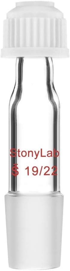 StonyLab Thermometer Inlet Adapter with 19/22 Inner Joint, 80mm Height, for Distillation Apparatus