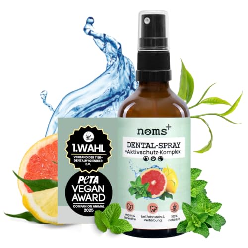 noms+ Dental-Spray für Hunde & Katzen [Jahresvorrat] Spray entfernt Zahnbelag 100% natürlich, gegen Zahnstein, Mundgeruch, Plaque zur Zahnreinigung & Zahnsteinentfernung - frischer Atem