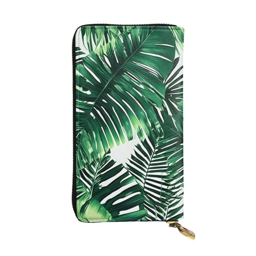 Portefeuille long en cuir tropical pour femme avec grand clip et compartiments