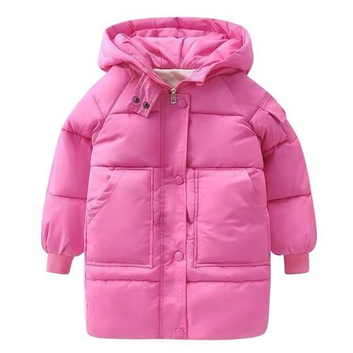Kids Snap Buttons Zip up down Jackets Lightweight Winter Outdoor Windproof Hooded Puffer Coats Boys Girls Warm Outwear