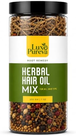 LuxePureva Herbal Hair Oil Mix | Herbs For Hair Growth | 19 Vital Herbs For Long, Thick, And Lustrous Hair | DIY Oil Infusion | DOES NOT INCLUDE OIL | LARGE PACK
