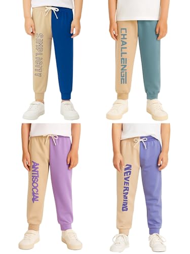 Image of THIIYA Kids Boys Cotton Track Pants (Pack of 4) | Soft Regular Fit Joggers Sports Wear for Kids