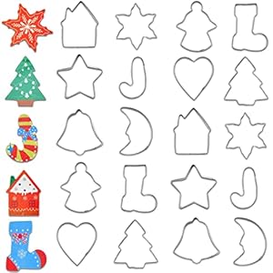 20x Ausstechformen Weihnachten im Set | Plätzchenausstecher Keksausstecher für Kinder groß & klein | Ausstechform…