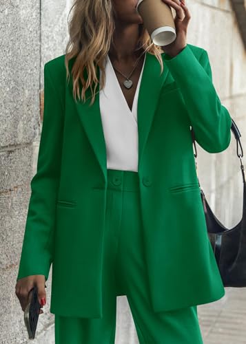 image for KIRUNDO Women's 2025 Spring Fall 2 Piece Blazer Set Casual Loose Long 