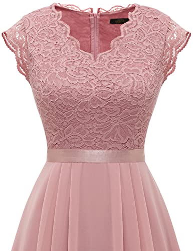 Image of Dressystar Women's V Neck Sleeveless Lace Bridesmaid Dress Wedding Party Gown