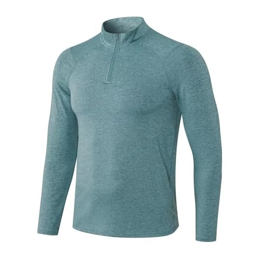 Sillictor Mens 1/4 Zip Running Top Long Sleeve UPF 50+ Mens Base Layer for Ski Hiking Golf Moisture Wicking Mens Compression Tops Breathable Sports UV Shirts for Football Cycling,Muscle Support,