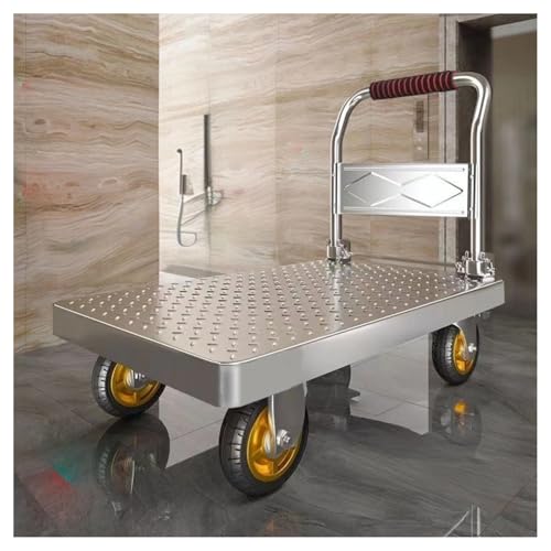 GWZHQIF Carrito Plataforma De Mano,Carro Industrial De Acero para Uso Intensivo,Plegable Almacenamiento Manejo con Una Sola Mano,Apto para Uso Doméstico E Industrial(Size:73x48cm)