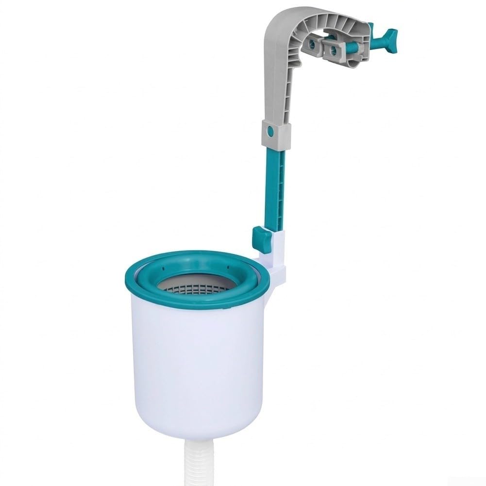 Skimmer de piscina para skimmer de superficie, limpiador de piscina sobre el suelo, montaje en pared, recogedor automático de hojas con soporte ajustable