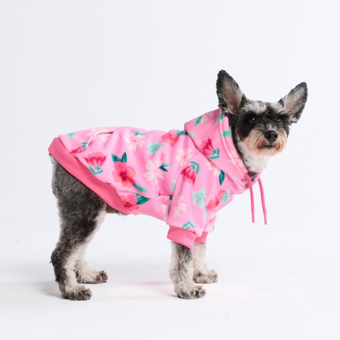 Image of Spark Paws Dog Hoodie - Premium Dog Sweater for Small, Medium, and Large Dogs | Warm Outfits for French Bulldogs, Pitbull, Puppy, Winter Jacket Alternative - Blossom - M