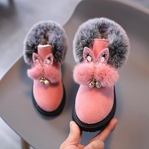 Children's Snow Boots Winter New, Flat Girls Princess Cotton Shoes, Fashion Thickened Padded Short Tube Baby Boots3
