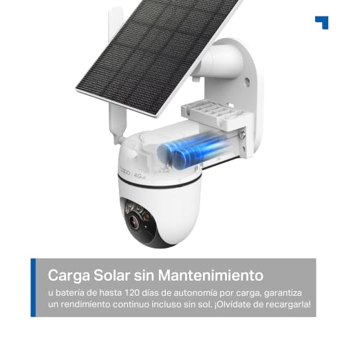 Miniatura 7 de Tapo C615G Kit - Cámara vigilancia WiFi Exterior 360°, 4G y WiFi, 2K, Solar | Detección de Movimiento, Personas, Mascotas y Vehículos. Con Panel Solar. Alarma Luz y Sonido. App Tapo.