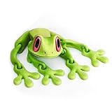 Arwrilt 3D Printed Articulated Frog Car Dashboard Decor, Adorable Frog Refrigerator Sticker, 6.1