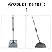 FRCOLOR 1Set Transparent Cleaning Broom and Dustpan Soft Bristles for Home Use Long Handle for Easy Sweeping for Hair and Dust Cleanup Versatile Floor Cleaning Tool