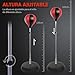 Imagen de HOMCOM Saco de Boxeo de Pie Punching Ball con Altura Ajustable de 4 Niveles en 126-144 cm Base Rellenable de Agua o Arena Guantes y Inflador para Adolescentes Rojo y Negro