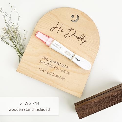 Pregnancy Announcement For Dad- Hi Daddy Pregnancy Test Keepsake Wooden Sign- Baby Surprise Announcement Ideas, Pregnancy Reveal To Husband, Daddy To Be Gifts