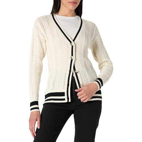 Image of The Drop Womens Kyma Open Stitch Preppy Cardigan