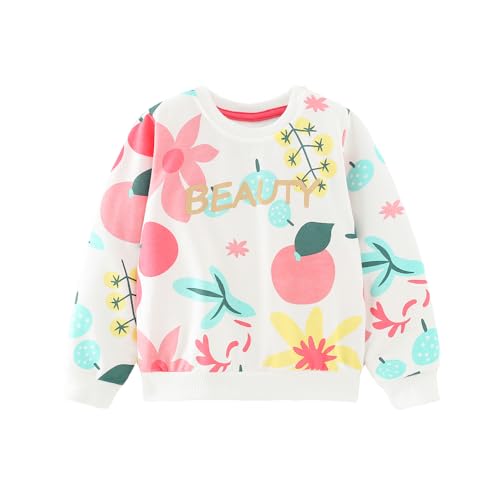 LitBud Sweatshirt Niñas Sudaderas Apple Camiseta Manga Larga Cuello Redondo Algodón Jersey Pullover Ropa para Niña Infantil 4-5 años