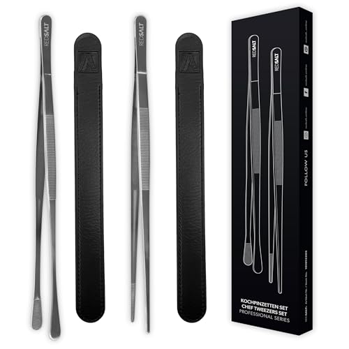 REDSALT® Premium Kochpinzetten 2er Set 30 cm | INOX 18/10 Edelstahl...